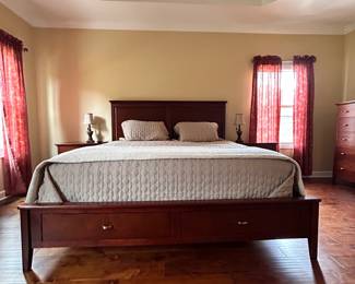Kincaid king-size bed with storage drawers in footboard