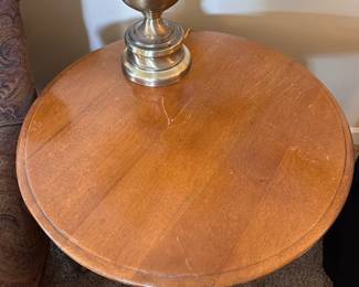 Vintage clawfoot round wooden table