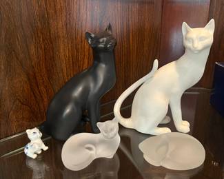 Lenox and Counterpoint cat figurines