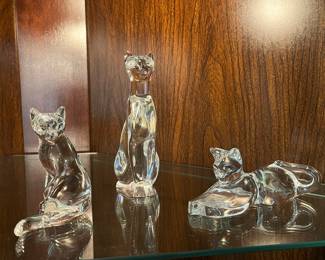 Baccarat cat figurines