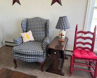#Checkered WIng Back Chair 