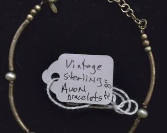 4 vintage Avon sterling bracelets