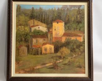 Framed Tuscan Village Art