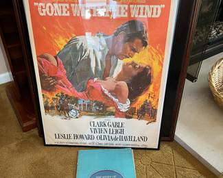 Framed Gone with the Wind Movie Poster and Book 