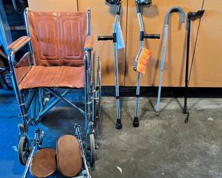 Wheelchair, Forearm Crutches, 2 Canes