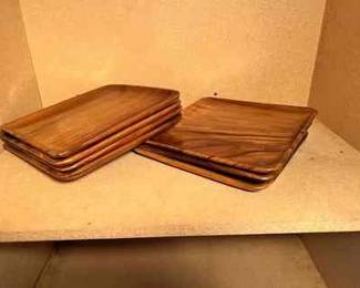 7 Retro Wooden Plates