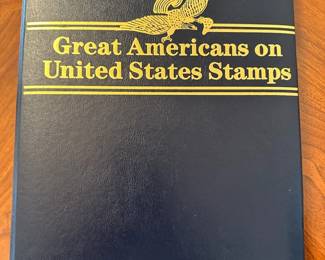 Great Americans On United States Stamps include U.S. Stamp and 22k Gold Replica Stamp