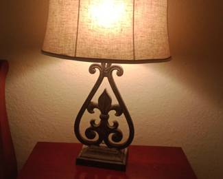 One of the pair of nightstands that match the bedroom set. There's also a pair of these lamps, too! 