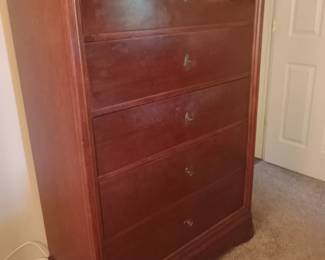 Chest of drawers. Matching king bed, dresser with mirror and nightstands. 