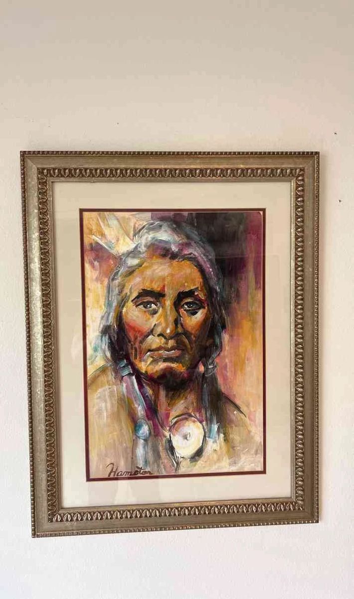 Hampton Matted And Framed Native American Portrait 