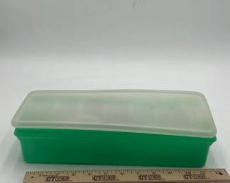 Vintage Green Tupperware With Lid And Serving Cups With Lids 