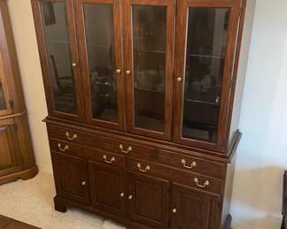 Henkel Harris Solid Wood Lighted China Hutch