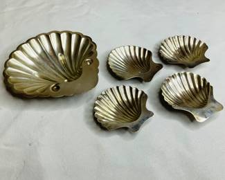 Assorted Sterling Silver Footed Clam Shell Dishes