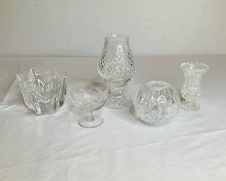 Assorted Crystal & Cut Glass Votives and Glasses