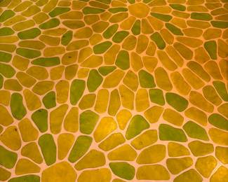 Amazing 1960’s mod linoleum.  Imagine making this into a patio or kitchen rug. 