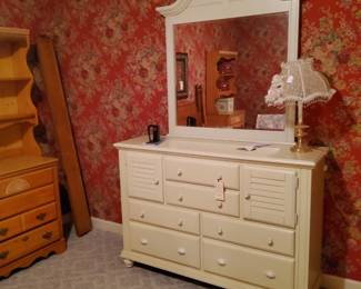 Shabby Chic Painted Dresser and Mirror