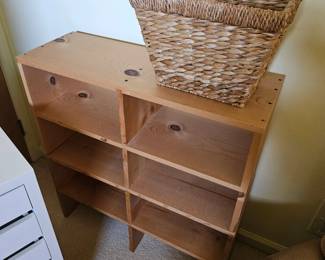 $6 basket. SOLD-2pc homemade pine shelving