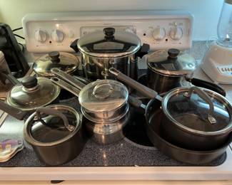 Nice pampered chef and Revereware  pots and pans