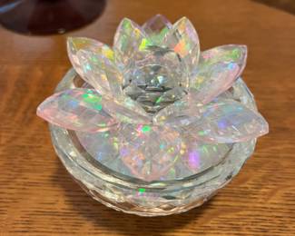 Crystal lotus trinket jar