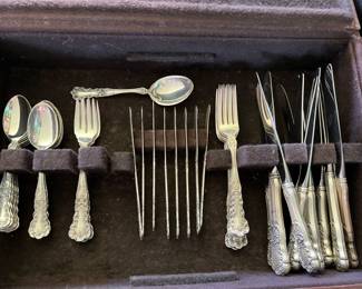 Buttercup sterling forks, salad forks, spoons, knives, butter knives, sugar shell