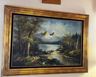 VINTAGE OIL ON CANVAS LANDSCAPE BY G. WHITMAN
