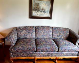 BROYHILL PREMIER WOOD TRIMMED SOFA AND LOVESEAT 