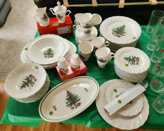 Holiday place settings. Get ready for dinner guests.
