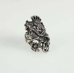 Fine Sterling Silver Art Nouveau Nymph Goddess Ring Size 5
