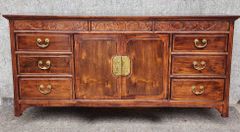 Fantastic Henredon NC Carved Asian Style 6 Drawer 2 Door Chest Dresser Brass Hardware High Quality
