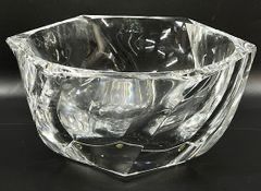 Fine Tiffany & Co Heavy Modern Hexagon Crystal Bowl
