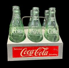 Vintage Coca Cola Aluminum Metal 6 Pack Carrying Case

