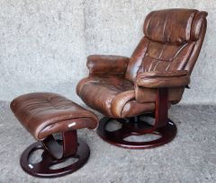 Ekornes Stressless Style Modern Lounge Chair & Ottoman MCM Mid Century Modern
