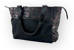TUMI Patent Leather Trim Metallic Travel Tote without Shoulder Strap
