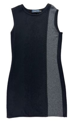 MAGASCHONI NEW YORK Cashmere Black/Grey Colorblock Sweater Dress
