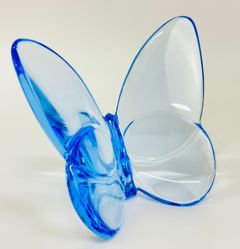BACCARAT BLUE CRYSTAL BUTTERFLY PAPERWEIGHTS FIGURINE
