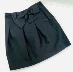 Kate Spade Black Kammy Black Bow Waist Skirt W/ Pockets Size 8
