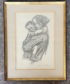 Mother and Child Kathe Kollwitz Framed Litho
