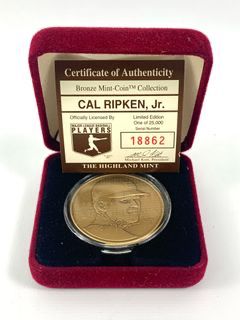 Cal Ripken Jr. Highland Mint Bronze Medal #18,862/25,000
