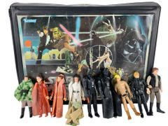 Vintage 1977 Kenner Star Wars Mini-Action Figure Case With Darth Vader, Luke Skywalker, Princess Leia, Jedi Master Yoda, and More!

