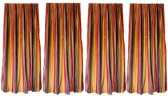 4 Fantastic Silk Multicolored Cotton Back Long Drapes High End Designer Textile Panels YARDAGE Good Condition
