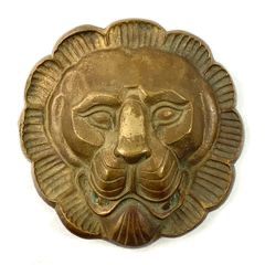 Antique Bronze Lion Head Partial Door Knocker
