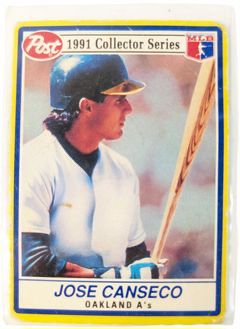 Jose Canseco Post 4 of 30 1991 Collector Series MLB Baseball Oakland A's Signature Trading Card
