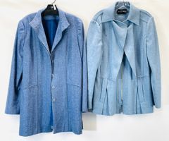 Vintage ETCETERA Zip Up Coat Jacket Light Blue Size 14 And Non Branded Long Coat/Blazer Size 14
