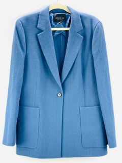 LAFAYETTE 148 Blue Blazer Size 14 W/ Big Square Front Pockets
