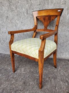 Antique Biedermeier Fruitwood Arm Chair
