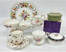 2 ROYAL CROWN DERBY ENGLISH BONE CHINA DERBY POSIES SMALL BOWLS ONE WITH MATCHING CREAMER ; ROYAL ALBERT MOSS ROSE BONE CHINA cup