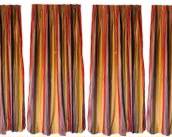 4 Fantastic Silk Multicolored Cotton Back Long Drapes High End Designer Textile Panels YARDAGE Good Condition