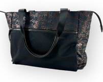 TUMI Patent Leather Trim Metallic Travel Tote without Shoulder Strap