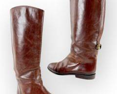 Vintage BANDOLINO Brown Leather Equestrian Boots with Brass Hardware