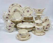 FINE LENOX J-300 PATERN LENOX ROSE SET IR DINNER PLATES BREAD & BUTTER & DESSERT OKATES PLUS SAUCERS AND CUPS CREAMER AND SUGAR AND GRAVY BOAT WITH SERVING BOWLS HUGE SET MORE THAN 30 PIECES